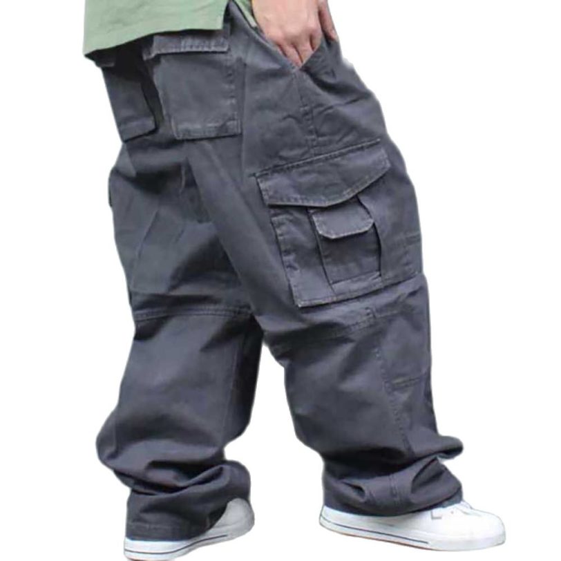 Wide Leg Hip Hop Pants Men Casual Cotton Harem Cargo Pants Loose baggy Trousers Streetwear Plus Size Joggers Men Clothing - Image 2