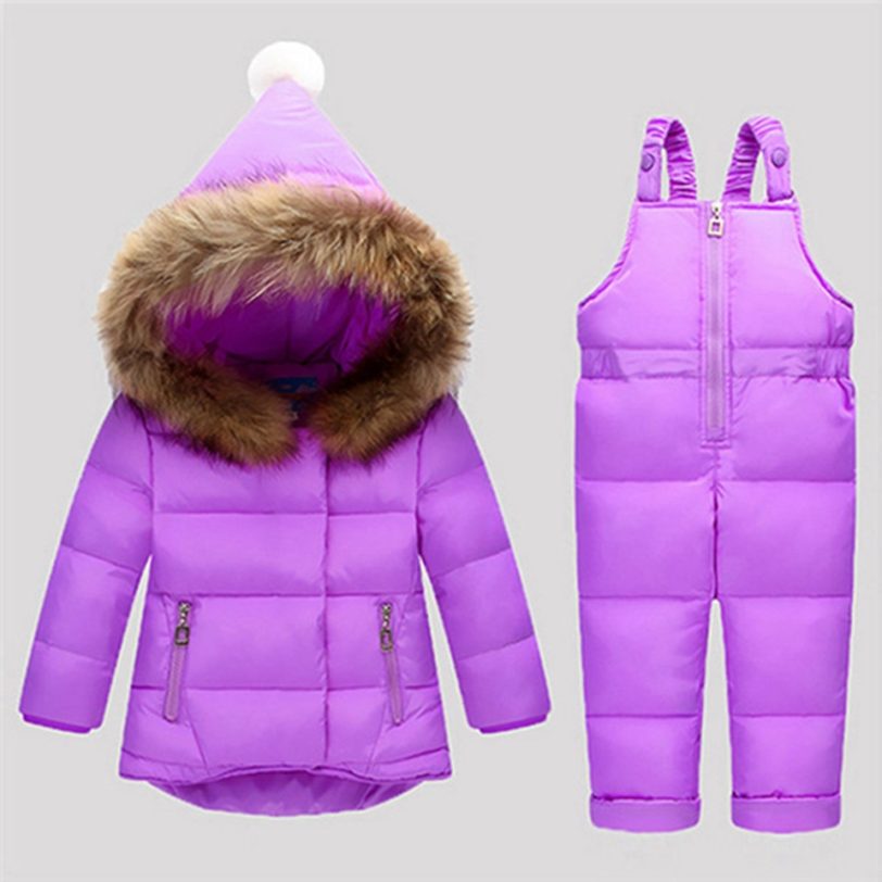 Winter Children Clothing Set Baby Boy Girl Clothes Warm Down Jacket Coat Jumpsuit Snowsuit Kids Parka Real Fur Overalls Overcoat - Image 6