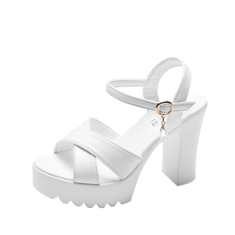 Women Fish Mouth Platform High Heels Wedges Buckle Slope Sandals Women Shoes Woman Platform High Heels Sandals High Heels - Image 3