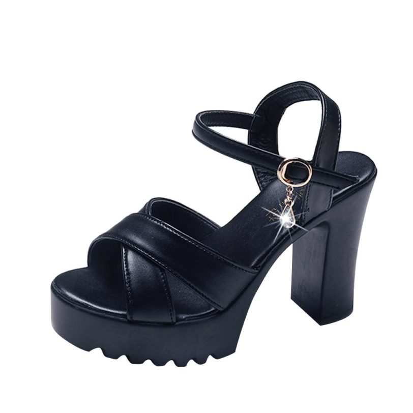 Women Fish Mouth Platform High Heels Wedges Buckle Slope Sandals Women Shoes Woman Platform High Heels Sandals High Heels - Image 4