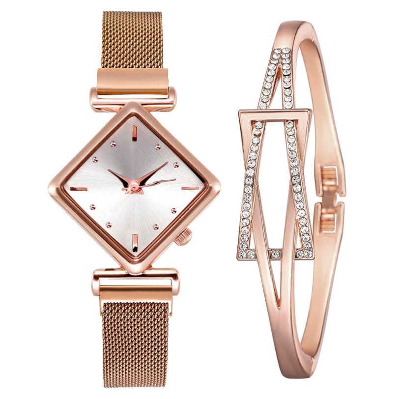 Women Magnetic Bracelet Watches Set Female Luxury Square Bracelet Quartz Wristwatches Ladies Dress Clock Relogio Feminino - Image 2