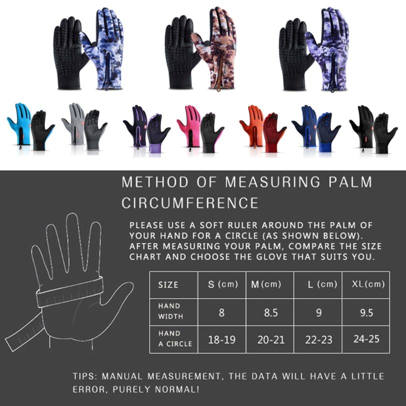 WorthWhile Winter Cycling Gloves Bicycle Warm Touchscreen Full Finger Gloves Waterproof Outdoor Bike Skiing Motorcycle Riding - Image 6