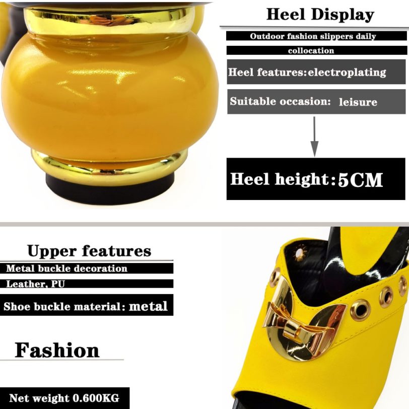 Yellow Color newest Italian shoes without matching bags PU leather comfortable pumps wholesales good price for shoes without bag - Image 5