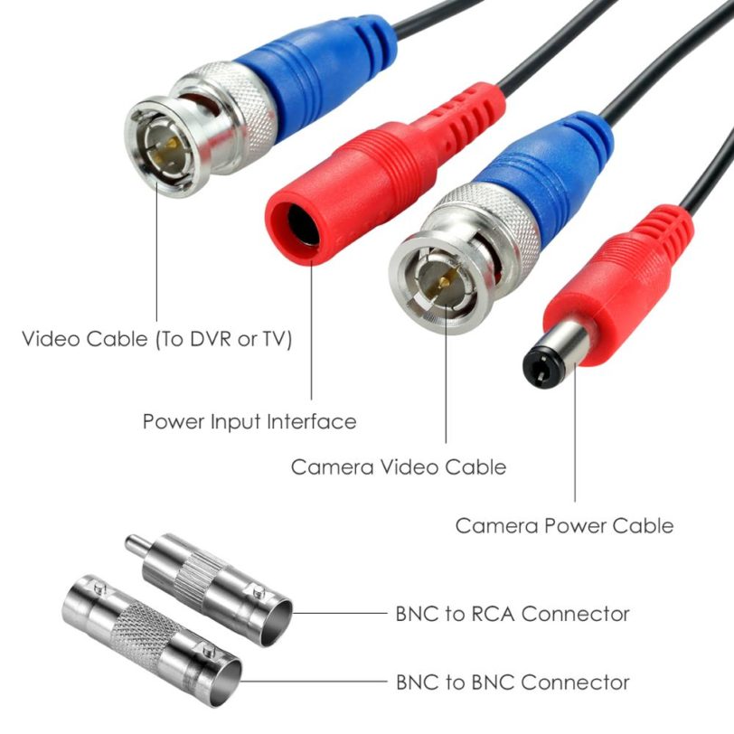 ZOSI 100ft/30M CCTV Cable BNC DC Plug Cable For CCTV Camera DVR Security Black Surveillance System Accessories - Image 5