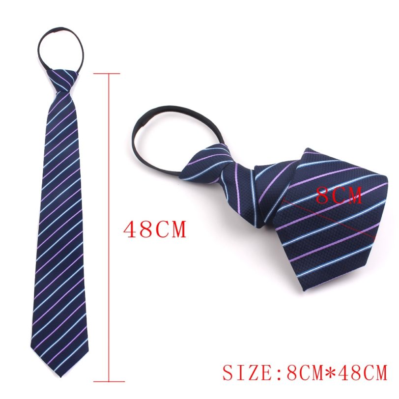 Zipper Tie For Men Women Classic Skinny Neck Tie For Wedding Casual Plaid Mens Neckties Suits Striped Neck Ties Jacquard Cravat - Image 3