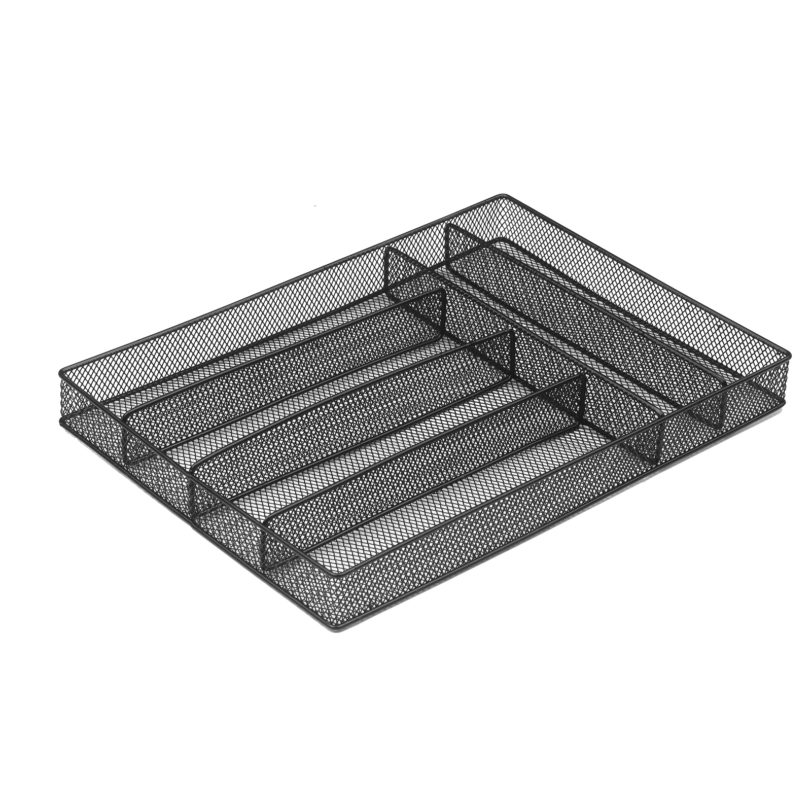 kitchen Drawer Organizer Tray Spoon Cutlery Drainer Organizer Utensil Knives Forks Holder Basket Metal Mesh Kitchen Storage Rack - Image 5