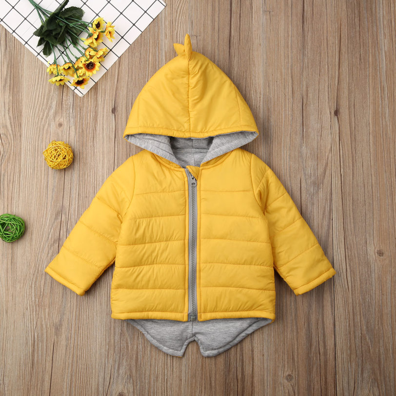 lioraitiin 1-7Years Kids Toddler Baby Girl Boy Hoodie Zipper Coat Warm Jacket 3D Dinosaur Outwear - Image 2