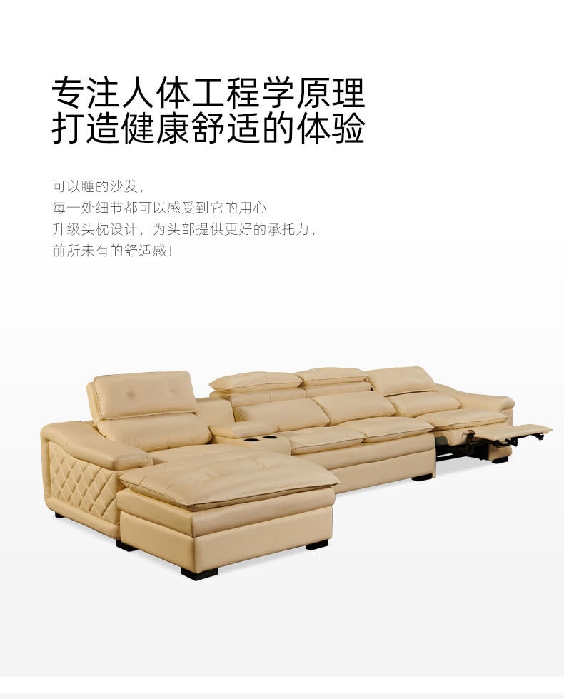 living room Sofa set muebles de sala L shape recliner genuine 2