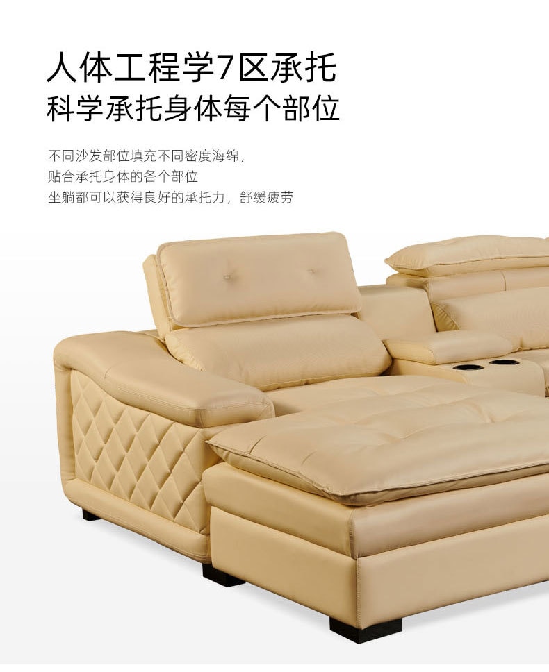 living room Sofa set muebles de sala L shape recliner genuine 3