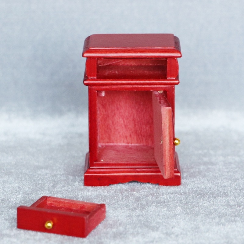 1 12 Dollhouse Bedroom Bedside Table nightstand Cabinet Miniature Furniture Toy Tiny Living Room Decoration Ornaments