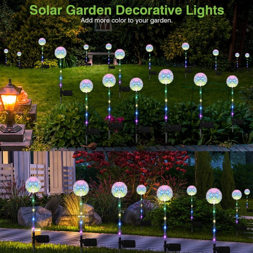 1/2pcs LED Solar Light Dandelion Flower Ball Outdoor Waterproof Garden Street Lawn Stakes Fairy Lamps String Yard Art Decoration - Image 3