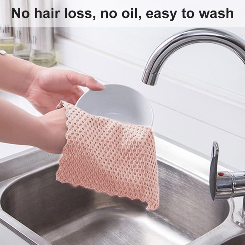 1/5 Pcs Kitchen Anti-grease Wiping Rags Efficient Super Absorbent Microfiber Cleaning Cloth Kitchen Washing Dish Cleaning Towel - Image 2