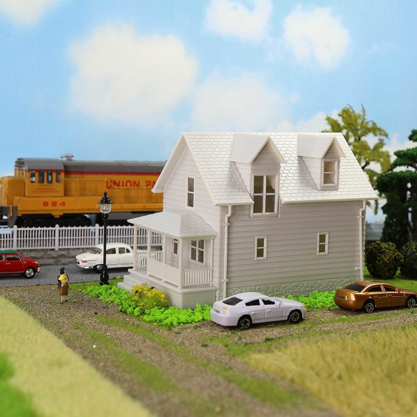 1 Unit Model Railway Layout O HO N Scale Modern Blank House Architectural Buildings Unassembled - Image 6