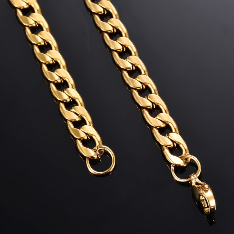 1 piece Length 21cm-100cm Gold Flat Curb Chain Necklace 3mm-7.5mm Stainless Steel Curb Link Chain for Men Women - Image 2