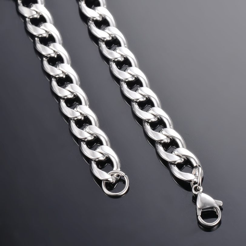 1 piece Width 3mm/4.5mm/5mm/6mm/7mm/7.5mm Curb Cuban Link Chain Necklace for Men Women Basic Punk Stainless Steel Chain Chokers - Image 5