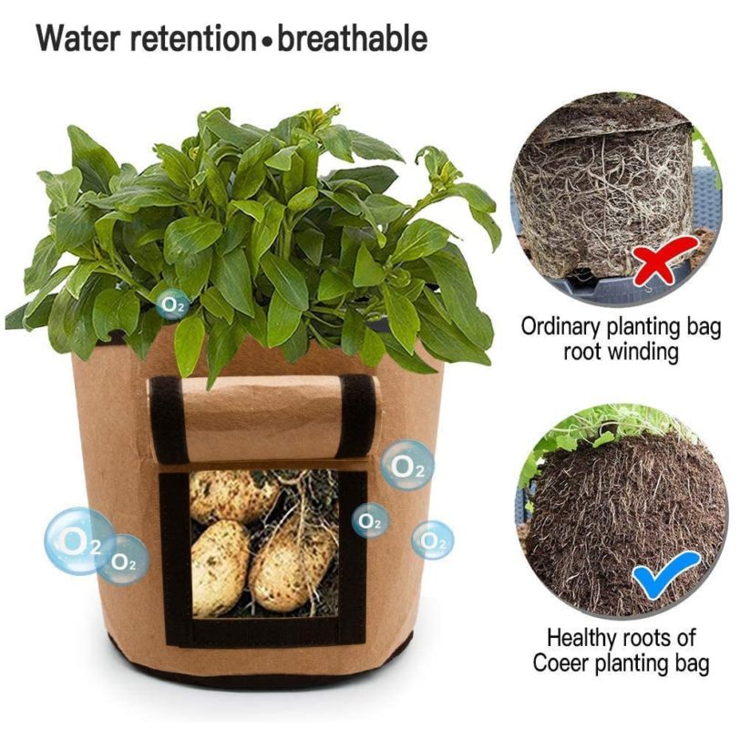 10-4Gallon Plant Grow Bag Tomato Potato Strawberry Vertical Herb Growth Pots Breathable for Garden Greenhouse Planting Tools - Image 2