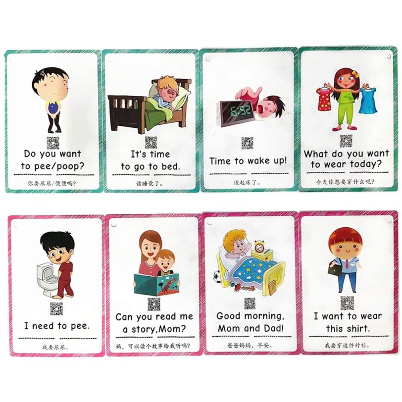 100 Sentences Fun Question Cards Game For Kids Parent-child Daily Conversation Starters Cards with Picture English Flashcards - Image 2