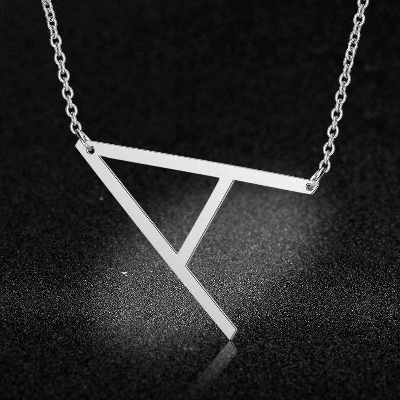 100% Stainless Steel Initial Letter Name Pendant Necklace for Women Wholesale Alphabet A-Z 26 Letter Fashion Necklaces - Image 2