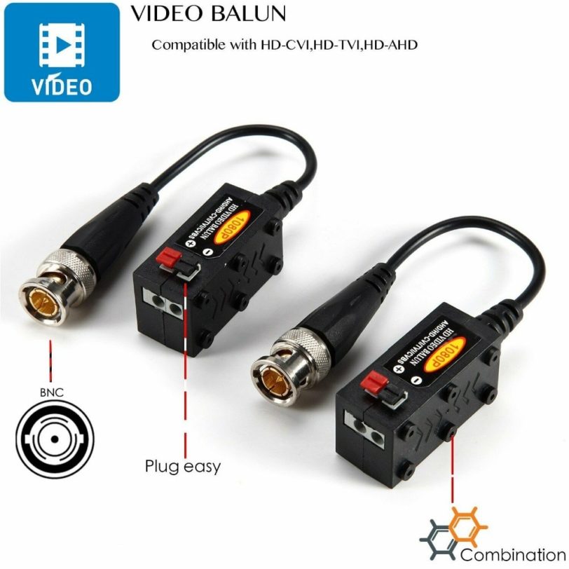 1080P 4MP 5MP 8MP AHD/HD-CVI/TVI/CVBS Passive HD Video Balun Transmitter 4 Pairs (UTP Up to 350M-600M) - Image 2