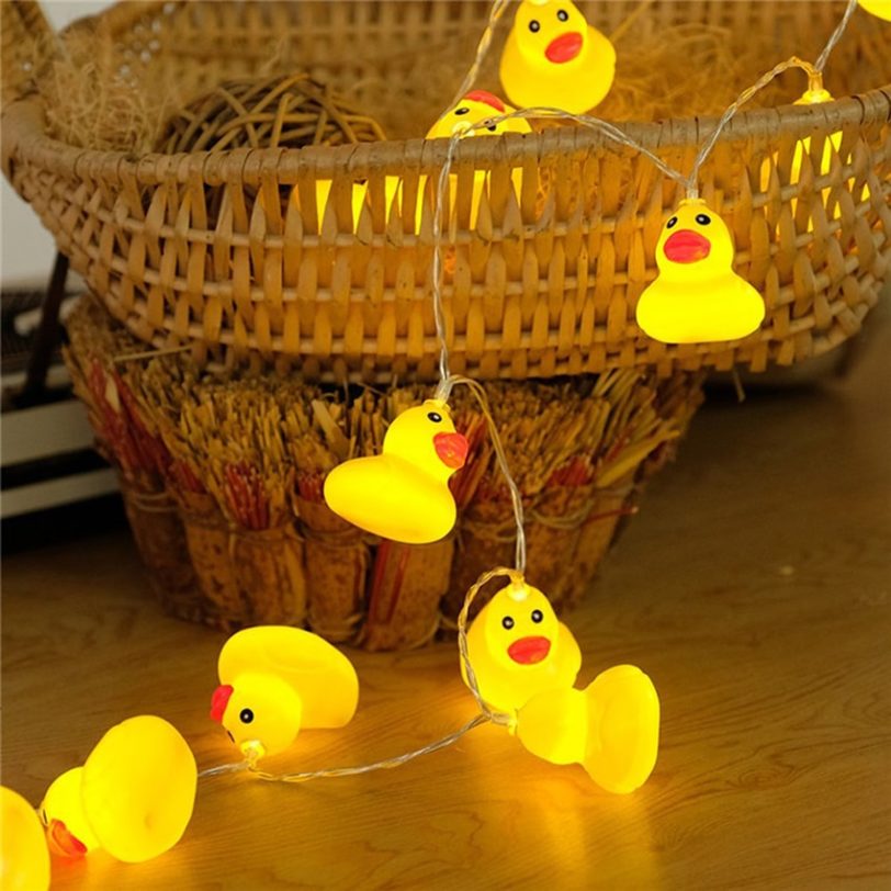 10Leds/20Leds Mini Yellow Duck LED String Light Glow Indoor Outdoor Xmas Wedding Party Battery Operated LED Fairy Light - Image 4