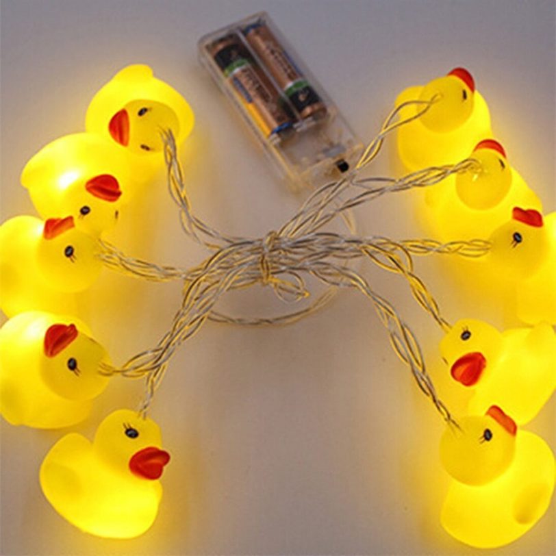 10Leds/20Leds Mini Yellow Duck LED String Light Glow Indoor Outdoor Xmas Wedding Party Battery Operated LED Fairy Light - Image 5