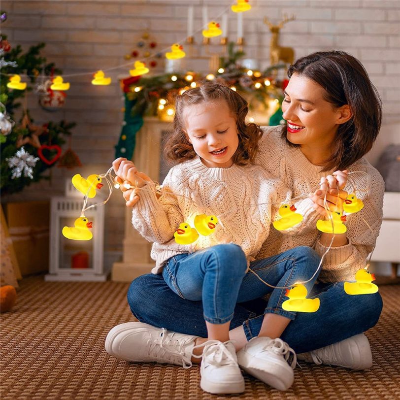 10Leds/20Leds Mini Yellow Duck LED String Light Glow Indoor Outdoor Xmas Wedding Party Battery Operated LED Fairy Light - Image 7