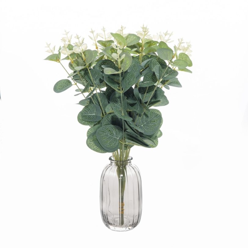 10PCS Silk Eucalyptus Leaf Wedding Bridal Accessories Clearance Fake Rose Artificial Plants Vase for Home Decor Christmas Wreath - Image 2