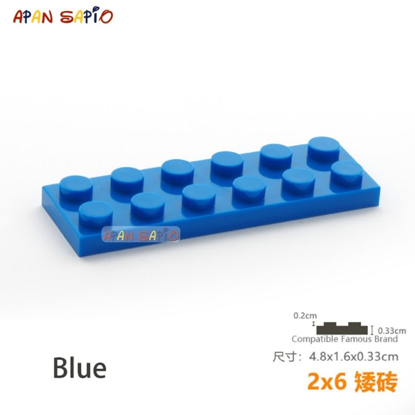 10pcs/lot DIY Blocks Building Bricks Thin 2X6 Educational Assemblage Construction Toys for Children Size Compatible With Brand - Image 2