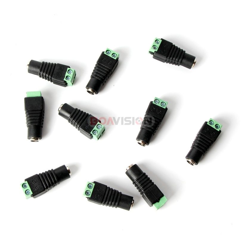 10pcs/lot Female DC Connector 5.5/2.1mm CCTV UTP DC Power Plug Adapter Cable DC/AC 2/Camera Video Balun - Image 3