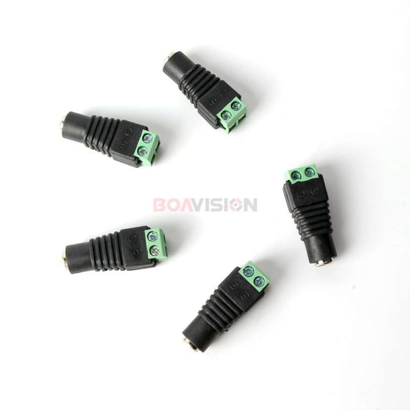 10pcs/lot Female DC Connector 5.5/2.1mm CCTV UTP DC Power Plug Adapter Cable DC/AC 2/Camera Video Balun - Image 2