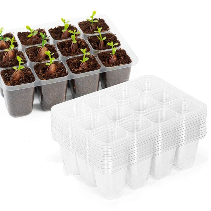 12 Holes Nursery Grow Box Plastic Seedling Starter Tray Extra Strength Seed Germination Plant Flower Pots Home Garden Tools - Image 2