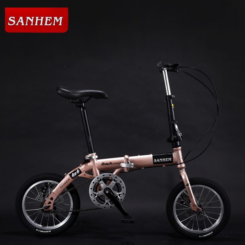 14 inch folding mini ultra light portable adult children student men and women variable speed disc Folding Bicycle - Image 2