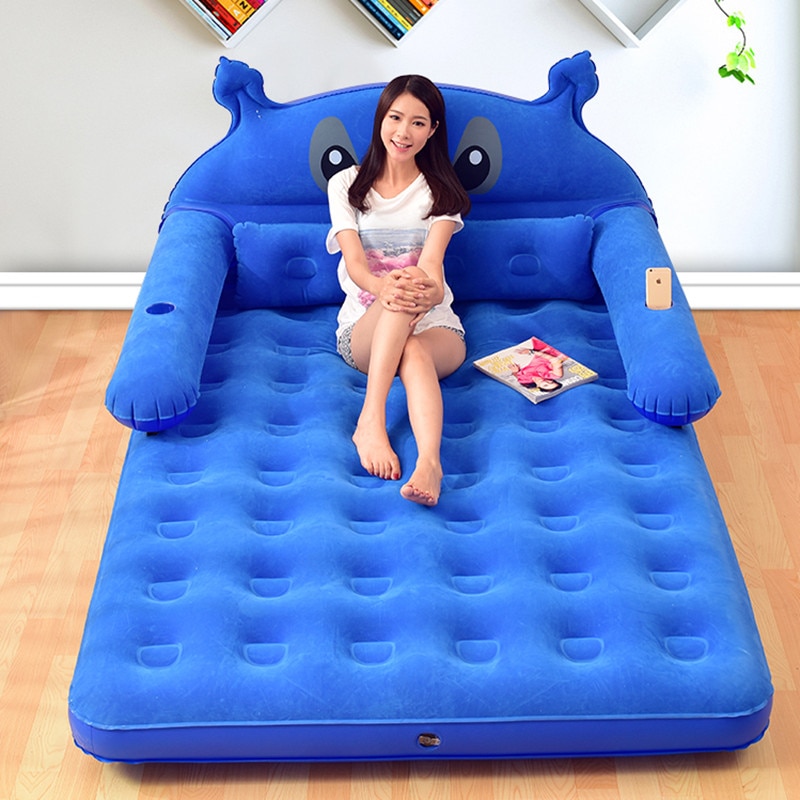 152CM 203CM 22CM Inflatable Mattress Thickened Folding Totoro Cartoon Bed With Backrest Soft Bed Cama Bedroom 1