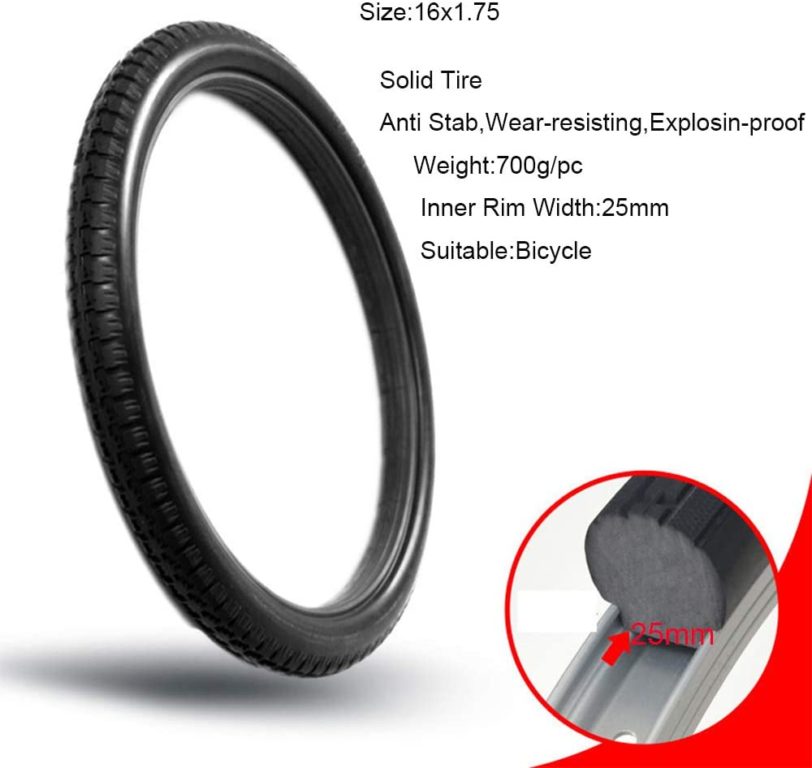 16 Inch 16*1.75 Bicycle Solid Tires Bicycle Bike Tires 16x1.75 Rubber Black Tires Cycling Tyre - Image 5