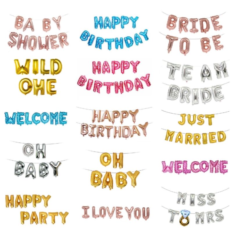 16inch Happy Birthday Number Balloon Figures Gold Letter Ballon Wedding Balloon Birthday Party Decorations Kid Adult Name Baloon - Image 6