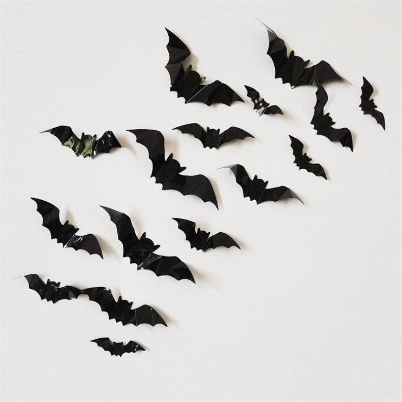 16pcs Halloween 3D black bat Wall Stickers Halloween party DIY decorative wall Decal Halloween horror Bats Removable stickers - Image 4