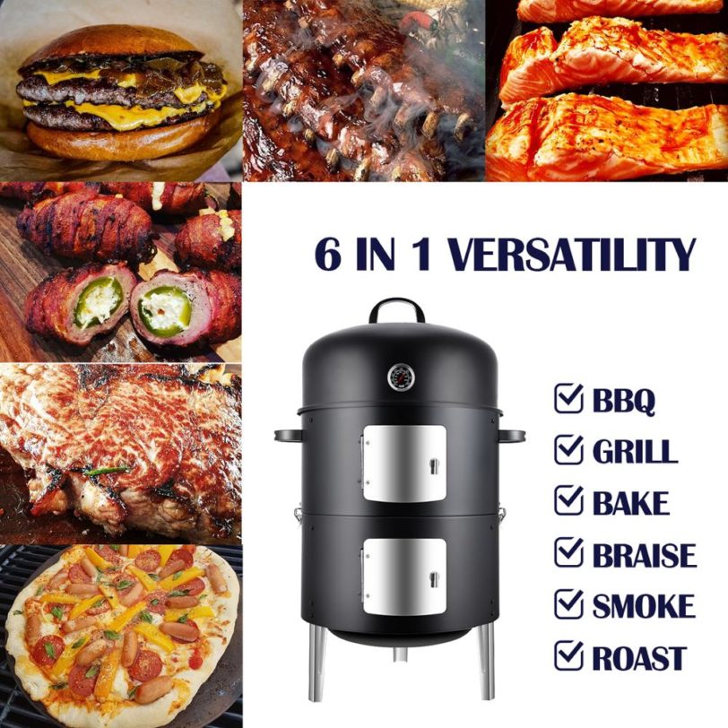 17inchsMulti-functional Portable Charcoal BBQ Grill With smoked furnace Charcoal Barbecue Grill for Family Party/Outdoor/Camping - Image 2