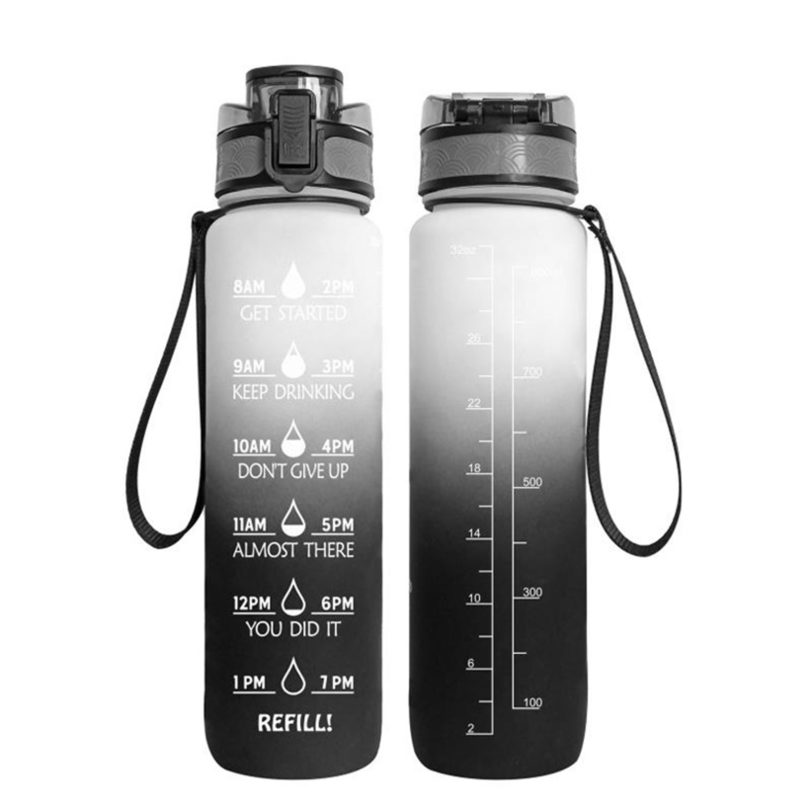 1L Tritan Water Bottle With Time Marker Bounce Cover Motivational Water Bottle Cycling Leakproof Cup For Sports Fitness Bottles - Image 5