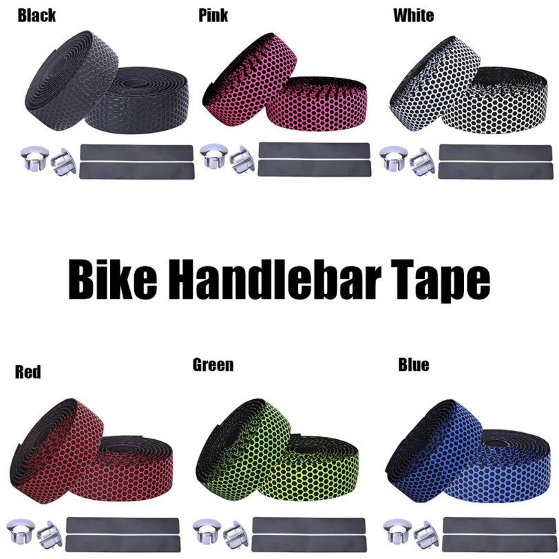 1Pair Bike Handlebar Tape Road Bicycle Anti slip Silica Gel EVA Shock Absorption Handle Bar Tape 1