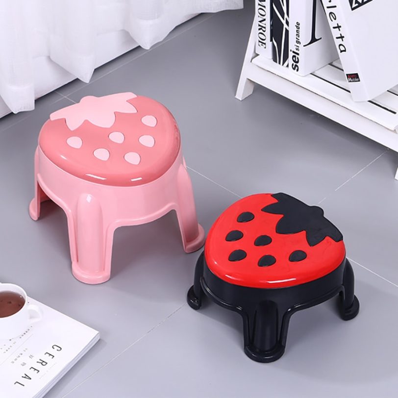 1Pc Home Furniture Children Stools Cute Strawberry Low Stool, Thickened Non-slip Kindergarten Kids Footstool Chairs Supplies - Image 2