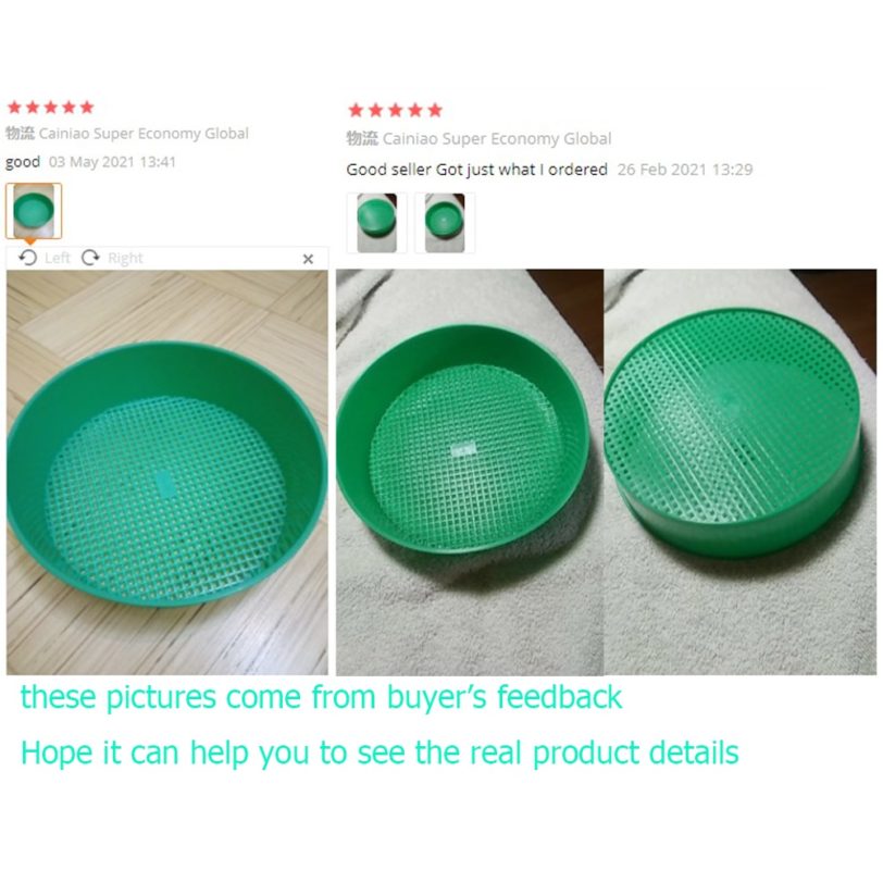 1pc Plastic Garden Sieve Riddle Green For Composy Soil Stone Mesh Gardening Tool - Image 3