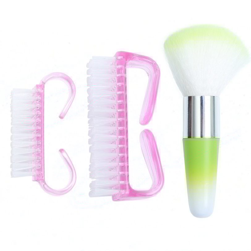 1pc Plastic Manicure Pedicure Brush Nail Cleaning Tools Soft Remove Dust Makeup Brushes Nail Care Accessories Random Color TR095 - Image 2