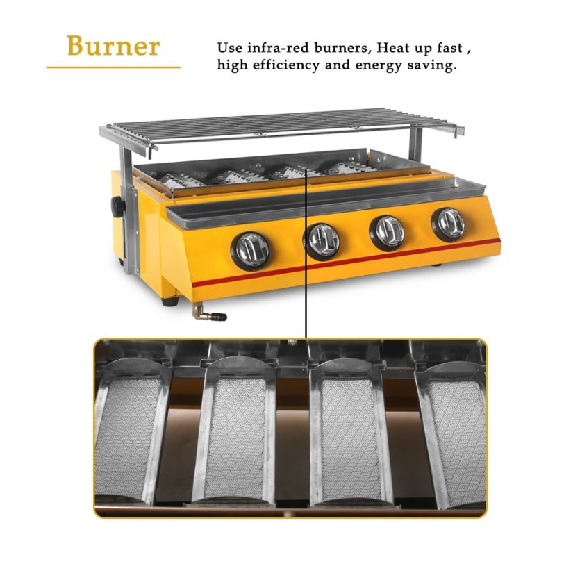 2/3/4/6 Burners Gas Stove BBQ LPG Grill Infrared Ceramic Burner Barbecue Grill Tools for Picnic Party Outdoors Oil-preventing - Image 3