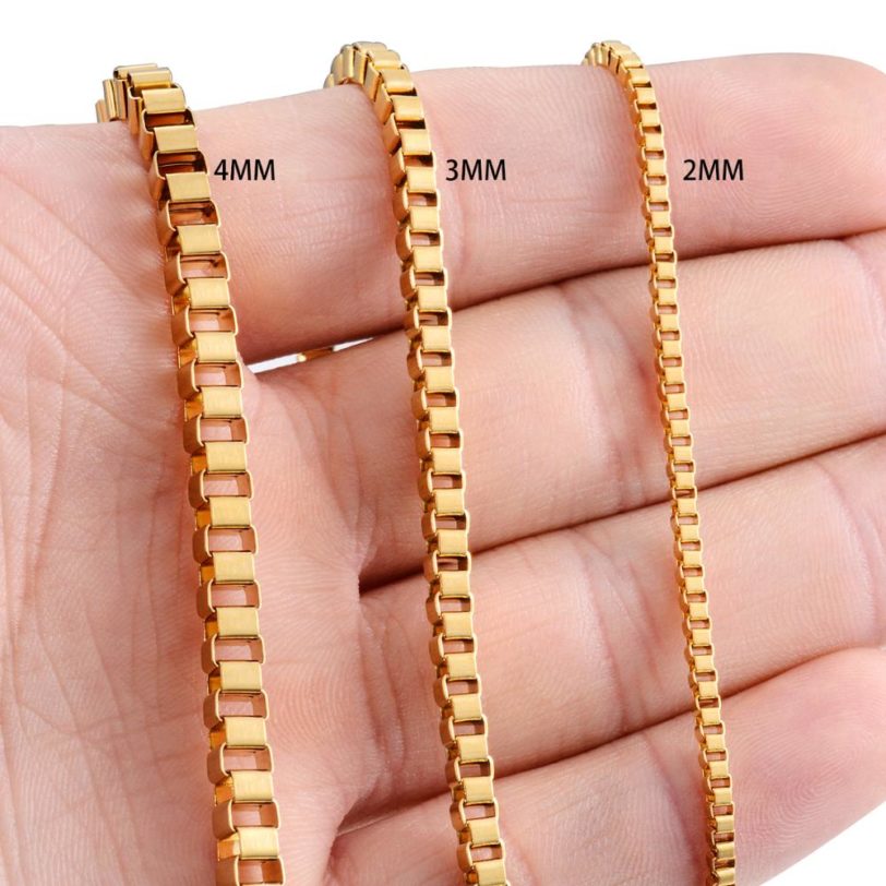 2/3/4MM Steel/Gold/ Black Box Necklace Chain 316L Stainless Steel Necklace For Fashion High Quality Jewelry Women Men Chain - Image 6