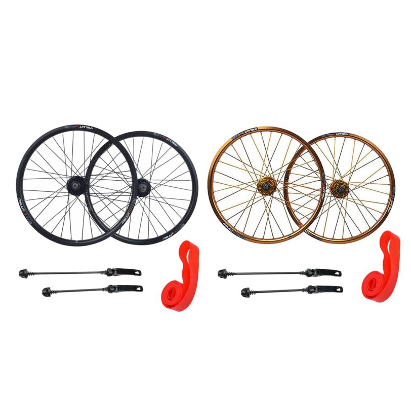 20 inch Folding Bike Wheel 20x1.25-2.215 Bicycle Wheelset Schrader Valve Disc Brake 32H Hub Wheels & Quick Release Skewer - Image 3