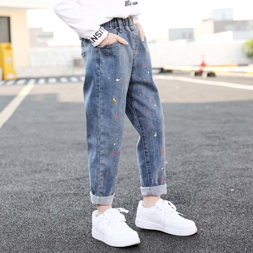2020 Spring Jeans Girl Painting Print Jeans For Girls Casual Girls Jeans Autumn Teenage Girls Clothes