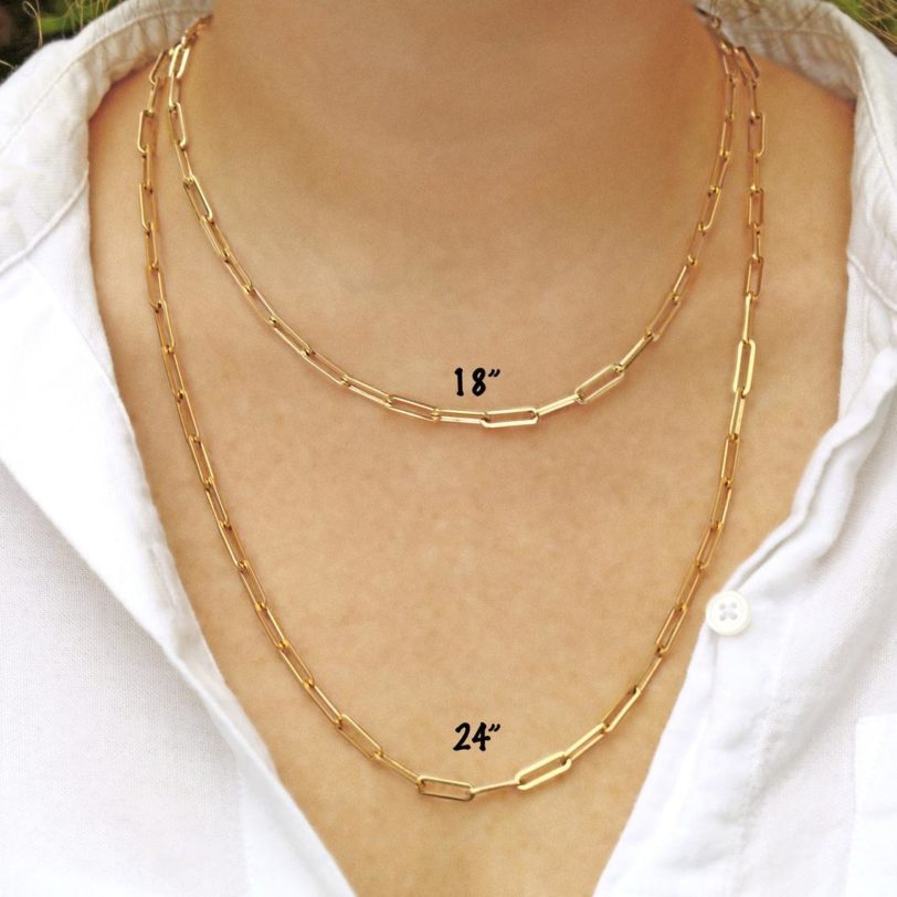 2021 Hot Fashion Paperclip Link Chain Women Necklace Stainless Steel Gold Color Chain Necklace For Women Men Jewelry Gift - Image 5