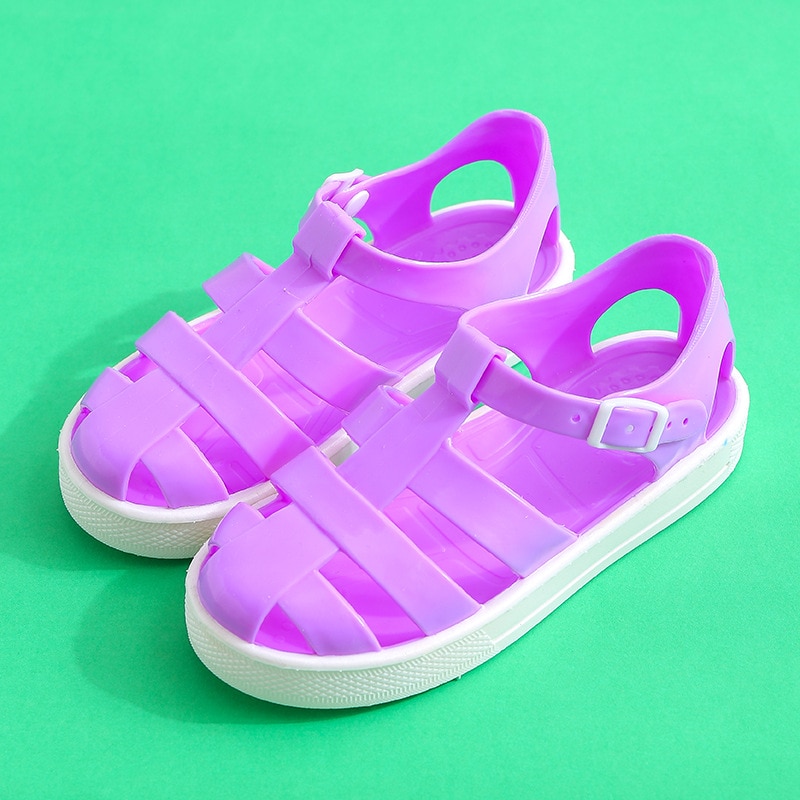2021 New Children s Sandals Jelly Anti Slip Soft Soled Children s Baotou Shoes Beach Shoes