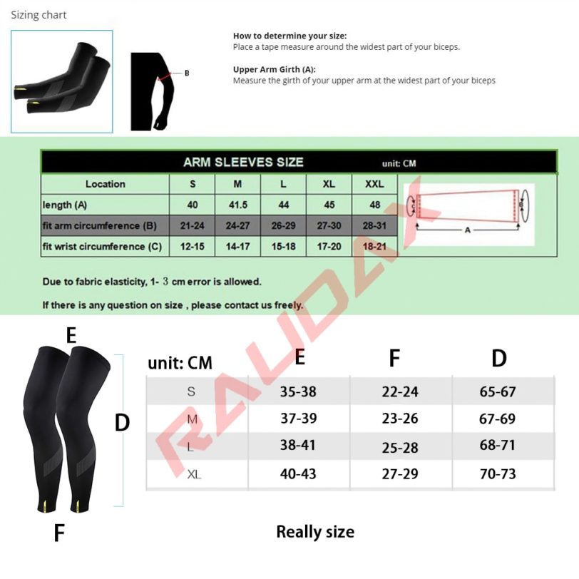 2021 Team Raudax Leg Warmers Black UV Tection Cycling Arm Warmer Breathable Bicycle Running Racing MTB Bike Leg Sleeve - Image 6