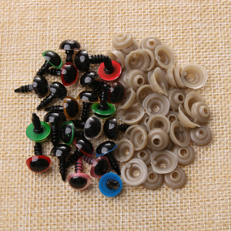 20pcs 8/10/12/14mm Plastic Safety Eyes for DIY Crafts Bear Animal Dolls Puppet Accessories Stuffed Toys Parts with Washer - Image 2